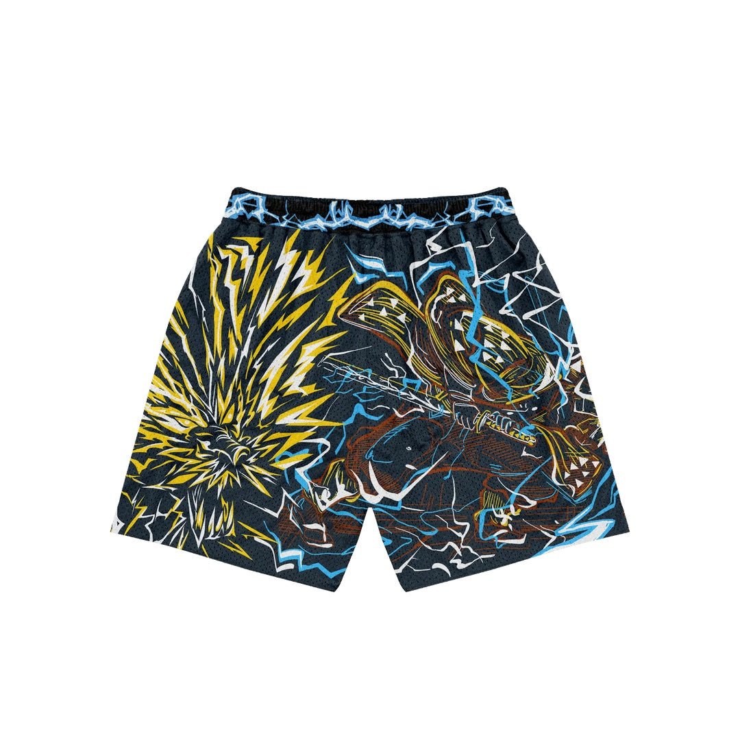 Electric Heart Mesh Shorts - Black