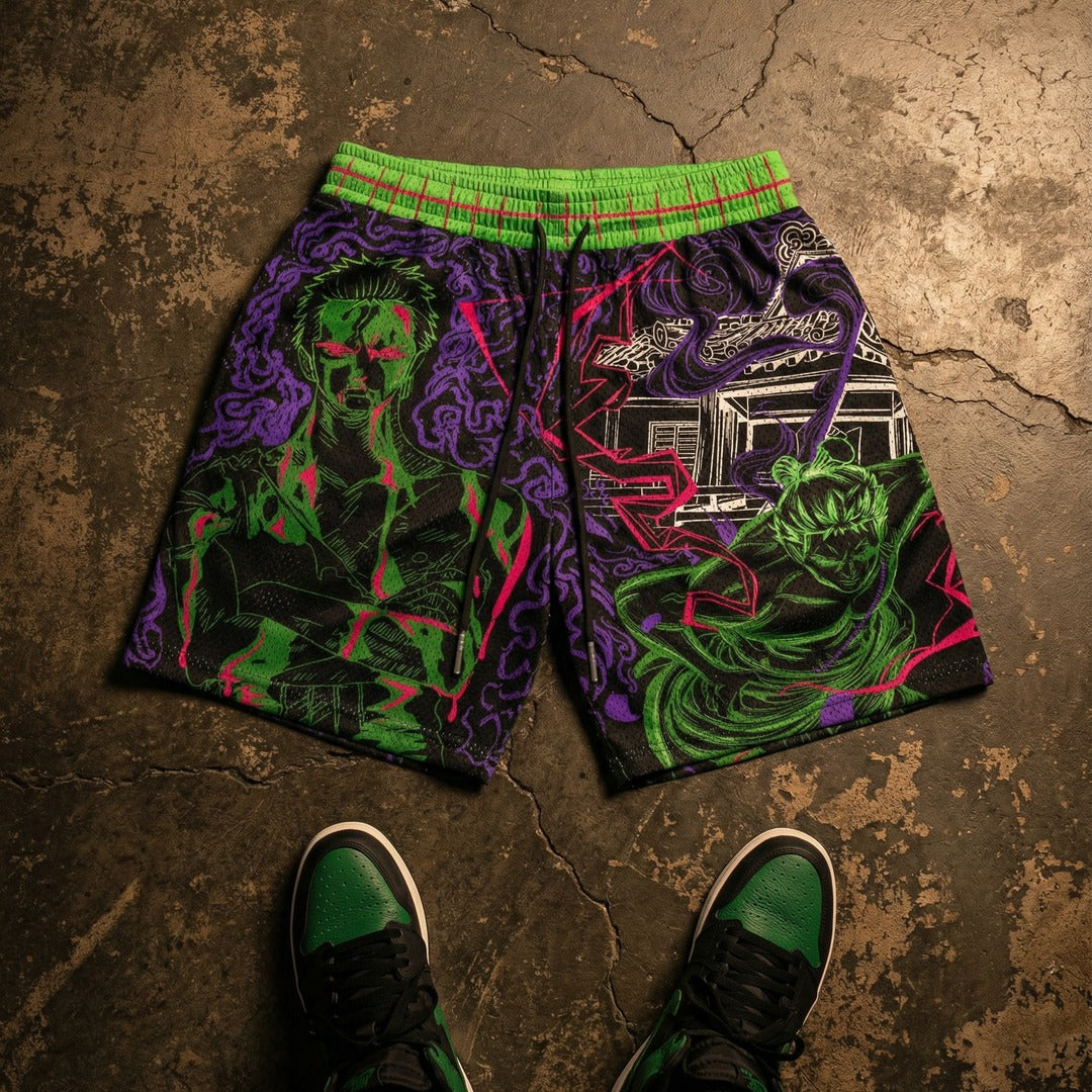 Three Sword Oath Mesh Shorts - Black
