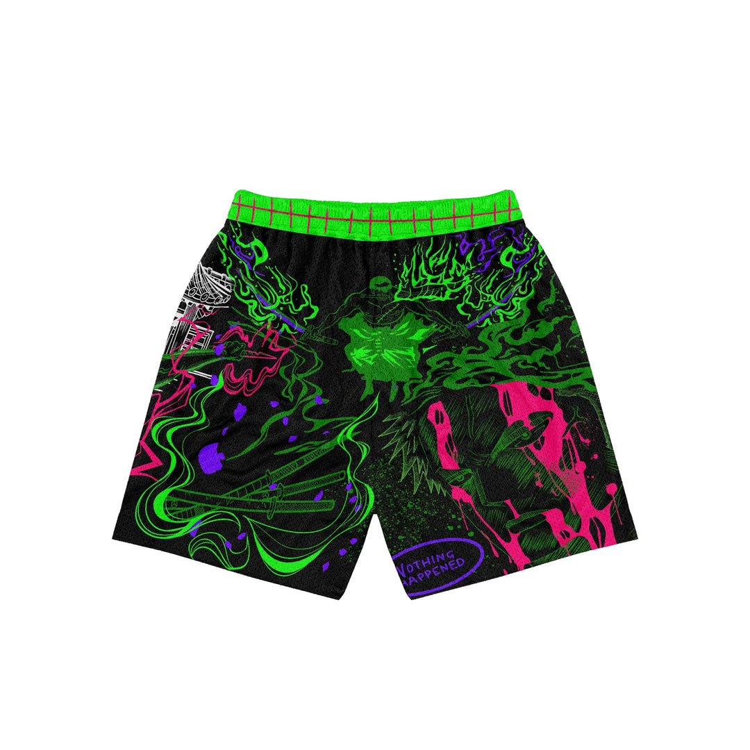 Three Sword Oath Mesh Shorts - Black