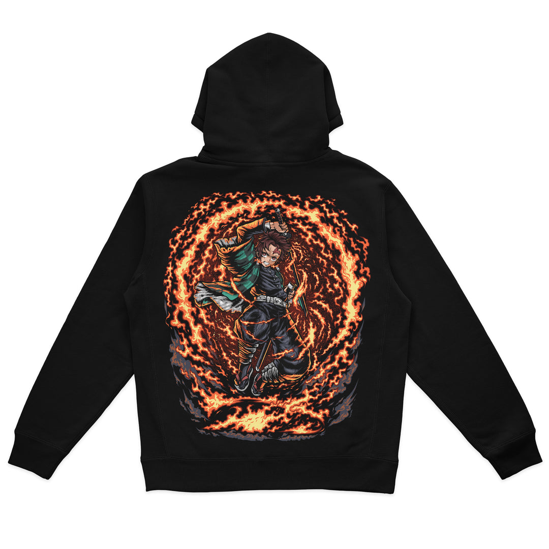 Hinokami Kagura Heavyweight Hoodie - Black